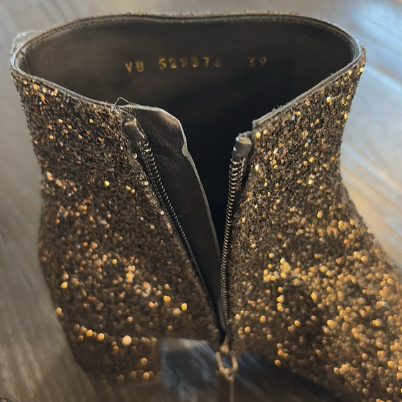 BNIB SAINT LAURENT “LOULOU” GLITTER ANKLE BOOTS size 9/39- retail $1295USD - Picture 11 of 16